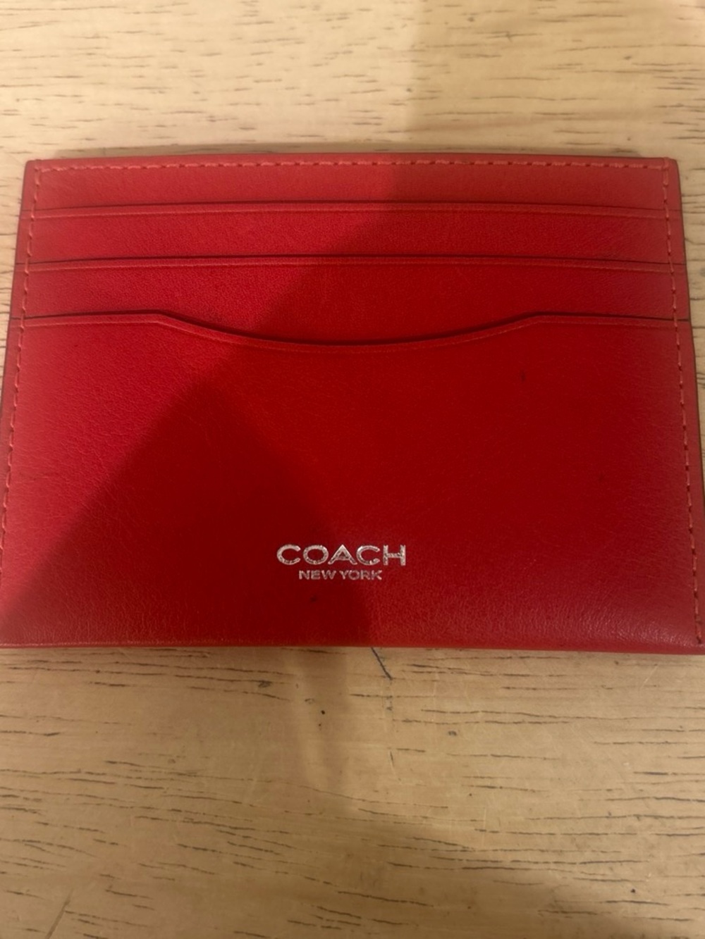 Coach Red Leather Slim Card Holder